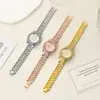 Reloj de Cuarzo Coreano para Mujer, Estilo de Nicho, Incrustado de Diamantes, Versátil, Color Oro Rosa para Estudiantes, Patrón Romano, Reloj de Mujer Totalmente con Diamantes al por Mayor