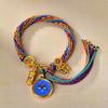 Cuerda de Mano Xizang Tejida a Mano Recurrente Cuerda de Mano Pequeña Pulsera Thangka Cuerda Thangka Dios de la Riqueza Madre Verde Zakilam