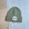 Estilo Coreano Simple y Dulce Etiqueta de Tela de Encaje Gorro de Punto Versátil Otoño e Invierno Gorro de Lana Engrosado Gorro Cálido a Prueba de Viento