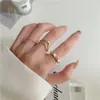 Conjunto de Anéis Redondos Simples Estilo Europeu e Americano ins Temperamento Personalidade Bonita Anel Geométrico Vazado Joia para Mão de Menina