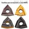 Lâmina de fixação tipo pêssego Lâmina de fixação CNC de torneamento grosso WNMG080408R-S cabeça de corte cilíndrica de usinagem dupla face