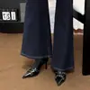 Botines de tacón de aguja negros de punta fina para mujer, elegantes botas finas de tacón alto estilo coreano, 2026 botas individuales súper elegantes nuevas para otoño e invierno