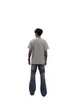 Nueva camiseta bordada de manga corta estilo americano para calle, para hombres y mujeres, corte holgado, algodón 100% de peso pesado, marca de moda, mismo estilo para parejas