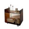 Rack de Armazenamento Amazon para Restaurante Ocidental Bar de Vidro Orgânico Mesa de Centro de Sala de Estar de Acrílico de Camada Dupla Mesa de Cabeceira