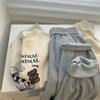 Calça Harem de Sarja para Mulheres Primavera e Outono 2026 Larga Casual Cor Sólida Calça Pai Calça de Moletom Calça Harem Calça Cropped