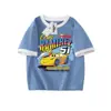 Camiseta de verano de carreras raglán de manga corta con bloques de color Cars Cruz para niños y niñas