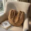 Bolsa de Palha Grande de Nova Geração 2026 para Mulheres, Bolsa de Ombro Transversal da Moda, Bolsa de Praia Estilo Férias, Bolsa Tote