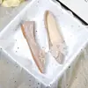 Sapatos Rasos Flats Femininos Verão Bico Fino 2025 Novos Sapatos Touca Baixos Laço Couro Macio Sapatos Sapatinho Sapatos Gentis para Noite