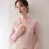 Suéter de Punto Casual para Viajes con Cuello Polo de Cachemira para Mujer de Manga Larga Estilo Nuevo Cálido Suave Moda Nuevo Estilo