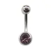 Anillo Umbilical Doble Diamante de Acero Inoxidable Meier con Hebilla de Ombligo de Diamante Joyería de Perforación Corporal Transfronteriza con Clavo de Ombligo de Diamante