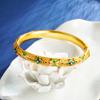 Pulsera de Flores Shajin para Mujer Estilo Palacio Retro Temperamento Lujo Ligero Alta Gama Pulsera Abierta Joyería Accesorios Yiwu