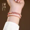 Pulsera de Perlas de Cristal de Fresa en Capas para Mujer Estilo Coreano Lujo Ligero Sensación de Alta Gama Pulsera de Mano Nicho Temperamento Joyería de Mano Exquisita