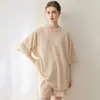 Nuevo suéter Consinee de otoño e invierno 100% cachemir puro para mujer, de longitud media, talla grande, corte holgado, con mangas tres cuartos