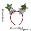 Diadema Decorativa Navideña para Niños, Ambiente de Fiesta Navideña, Accesorios para Fotos, Estrella con Borde Dorado, Diadema de Tira de Color de Árbol de Navidad