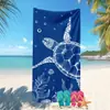 Amazon Cross-Border Estilo Verão Férias na Praia Toalha de Praia Microfibra Tartaruga Marinha Azul Toalha Esportiva