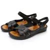 Sandalias de Mujer Verano Atuendo Moda Strass Velcro Zapatos de Leche para Mayores Suela Suave Cómodas Ligeras Sandalias para Madre