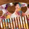Pente largo retrô em formato de coração vazado de acetato, antiestático, suave para o cabelo, portátil, adequado para estilizar o cabelo e maquiagem, disponível em várias cores e em estoque