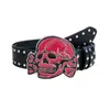 Fábrica Europa e Estados Unidos cinto transfronteiriço moda caveira retrô Coringa rebite punk rock estilo étnico sexy cinto de PU