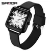 Reloj de Cuarzo Sanda Simple de Moda Luminoso Impermeable Reloj para Estudiante Solo Hora Reloj de Examen