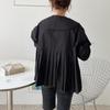 Ins2026 Coreana Estilo Nuevo de Principios de Primavera Diseño Coreano Plisado Holgado Cuello de Muñeca Camisa de Manga Larga Top