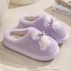 Pantuflas de Algodón para Mujer Otoño Invierno 2026 Nuevas para el Hogar Felpa Gruesa Suela Gruesa Antideslizantes Conejo de Dibujos Animados Versátiles Pantuflas Invierno Pareja