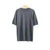 Nova camisa de malha 100% lã pura de outono para homens, camiseta de manga curta, gola redonda, camisa base de meia-manga, top casual versátil