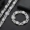 Joias Hip-Hop Europeias e Americanas Corrente Cubana de 8 Caracteres Olhos Infinitos de 15mm Colar de Zircônia Acessórios Mais Vendidos Pulseira Masculina