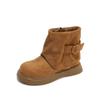 Botas Curtas para Meninas Botas Infantis 2026 Outono e Inverno Novas Botas Martin Retro de Camurça Botas Britânicas da Moda para Meninas