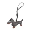 Huayang Cuero de PU Perro Dachshund Correa de Mano Bolso Colgante Lanyard para Teléfono Accesorios Llavero de Coche DIY Nuevo