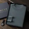 Suéter de imitación de cachemira fina 100% cachemira para hombre, tejido, cuello medio alto, casual de negocios, cómodo, suave, delicado, fino, camisa base
