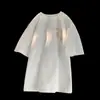 Camiseta de manga corta color albaricoque para hombre, holgada, estilo retro de Hong Kong, diseño de estilo nacional, nicho, talla grande, top de media manga para pareja de verano