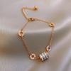 Pulseira Retro Romana de Aço Titânio Cintura Fina para Meninas, Pulseira de Zircônia de Alta Qualidade para Melhor Amiga, Pulseira Atacado, Joia de Pulseira