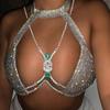 2022 nuevos accesorios corporales sexys con diamantes de imitación esmeralda, soporte para el pecho, cadena corporal para bikini de moda 05
