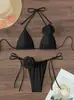 Bikini de Baño para Mujer con Flores Tridimensionales Estilo Nuevo 2026, Moderno y Sexy con Amarres, Bikini Transfronterizo de Amazon