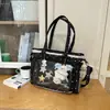 Bolsa de Lona para Mujer Bolso de Hombro 2025 Versátil Lindo Bolso para Libros Bolso Tote de Gran Capacidad Bolso para Tutoría Bolso Cruzado para Estudiante