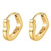 Pendientes Huecos de Corazón de Oro de 18 Quilates de 13 mm, Simples y Modernos Europeos y Americanos, Aretes de Moda Elegantes y Versátiles al por Mayor para Mujeres