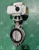 Válvula de Mariposa tipo Wafer Eléctrica Completamente de Acero Inoxidable D971X/F-16P Interruptor Regulador Eléctrico de Sello Blando de PTFE 220v