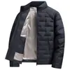 Chaqueta de plumón para hombre 2026 Otoño/Invierno Cuello alto Versión con cremallera 90% plumón de pato blanco Juvenil Casual de negocios Ligera Cálida Abrigo