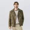 [Fábrica de Origen] Nueva Chaqueta de Cuero Retro Europea y Americana, Trabajo Mate Lavado Tie-Dye Retro de Gama Alta