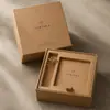 Caja de Regalo Personalizada de Papel Kraft con Tapa y Base, Caja Rígida para Recuerdos, Caja de Empaque para Regalo Corporativo con Impresión de Logo