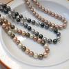 Collar de perlas de color mixto para mujer beizhu Shijia cadena para la clavícula otoño e invierno Maillard Nuevo cadena de suéter de lujo ligero gradiente avanzado