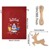Bolsas de Arpillera Navideñas, Bolsas de Regalo para Fiestas Infantiles, Bolsas de Dulces de Lino con Cordón, Bolsas de Empaque de Regalo de Muñeco de Nieve Navideño