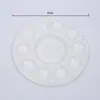 Paleta redonda de plástico com 10 furos para pigmentos acrílicos, ideal para pintura infantil. Bandeja para pintura no atacado.