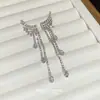 Pendientes Geométricos Exagerados de Aguja de Plata S925, Lujo Accesible, Pendientes de Gama Alta, Elegantes, Versátiles, de Nicho, Pendientes de Borlas Exquisitos para Mujer