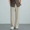 Pantalones Casuales de Lino Tencel Fino 10A Antibacteriano Frescos de Pierna Ancha con Cintura Elástica Estilo Old Money Primavera/Verano