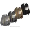 -1193 Venta Caliente Transfronteriza Marca de Moda Suéter de Punto Raya Falsa Dos Piezas. Negro Gris Marrón Gris Oscuro En Stock
