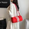 Nova Cor de Nylon Contraste Crossbody Bolsa Casual Texturizado Grande Capacidade Travesseiro Bolsa Viagem Fitness Ombro Bolsa Commuter Bag