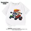 Camiseta de Manga Curta para Meninos Tornado Team Verão Tendência Roupas Infantis Algodão para Meninos Vermelho Casual 7