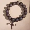 Pulseira de Contas de Madeira de Sândalo Roxo Natural, Ecológica Original, Pulseira de Sândalo Preto Sem Pintura e Sem Cera para Homens e Mulheres