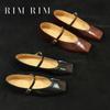 Zapatos de Salón Individuales para Mujer de Cuero Genuino Dongguan Original de Alta Calidad, Zapatos Mary Jane de Tira, Boca Baja y Punta Cuadrada, Zapatos de Trabajo